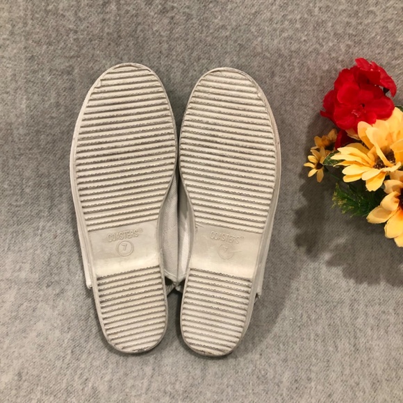 White Canvas Peep Toe Slingback Sneakers - Picture 13 of 16